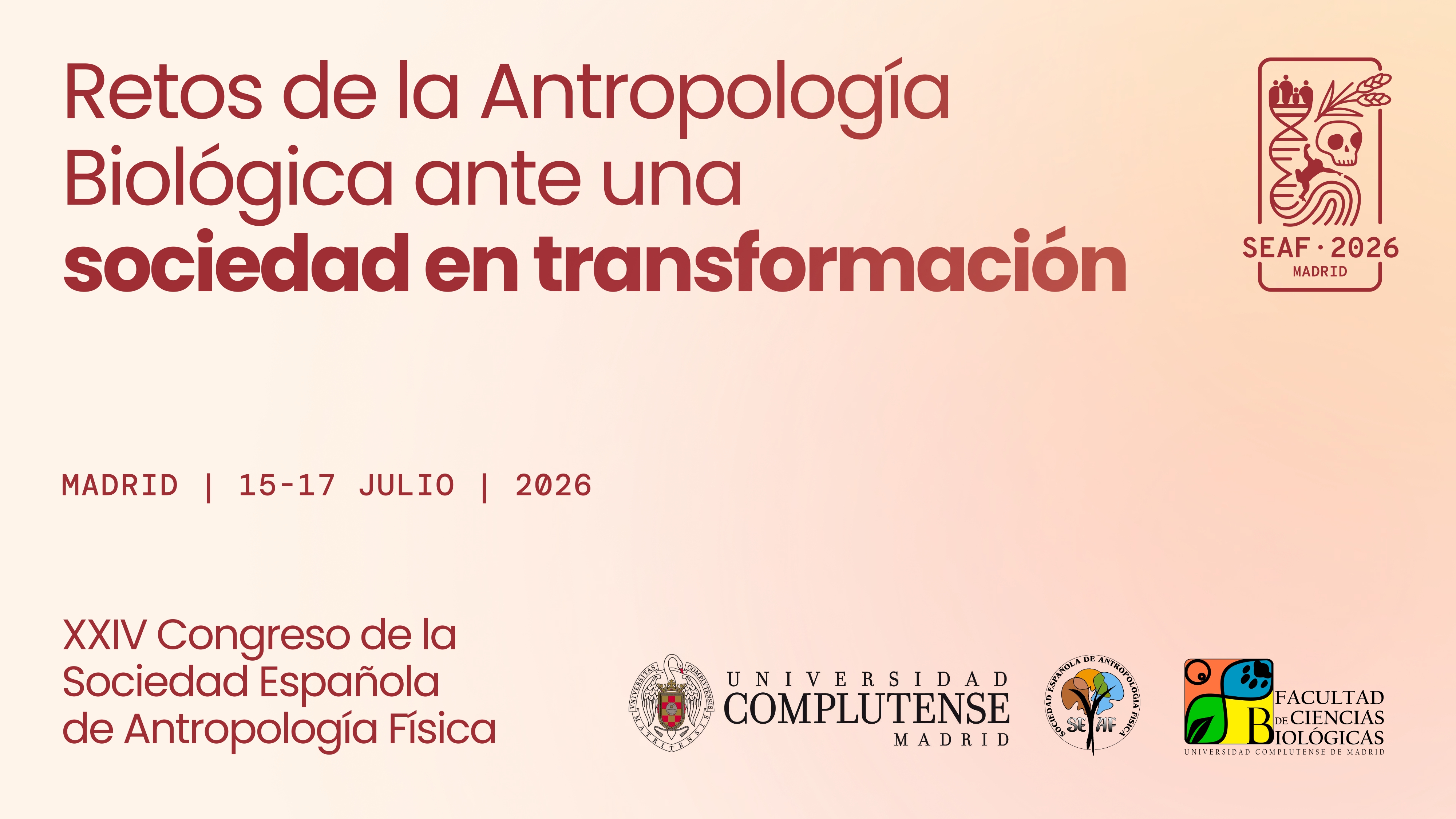 XXIV Congreso de la Sociedad Española de Antropología Física. 15-17 de julio de 2026.